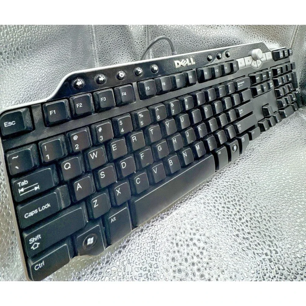 Dell SK-8135 USB Hub Wired Multimedia Keyboard Black Retro Y2K PC Office